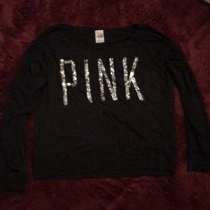 Victoria Secret PINK black sequin long sleeve
